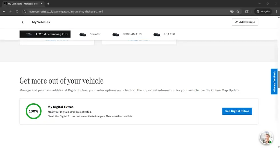 Mercedes-Benz · Стъпка 5: Отворете дигиталните екстри
